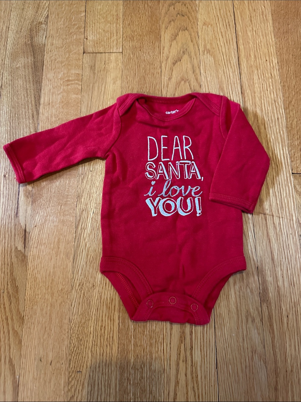 Carter's Red Long-Sleeve 'Dear Santa, I Love You!' One-Piece
